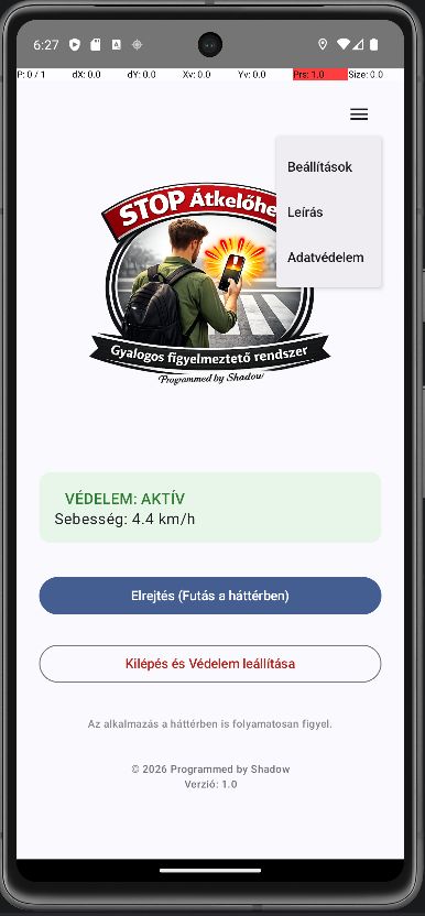 Kezdőképernyő menüvel